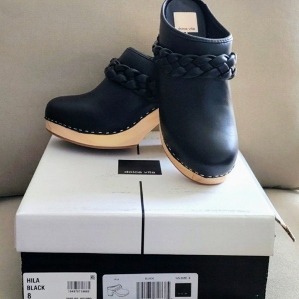Dolce Vita Hila Black Braided Clogs